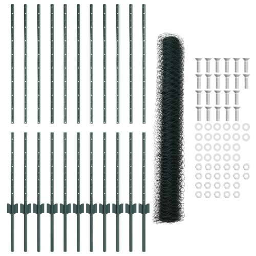 Set ograde za vrt Set od 2 Zelena Metal Velika Izdržljiva Cijena