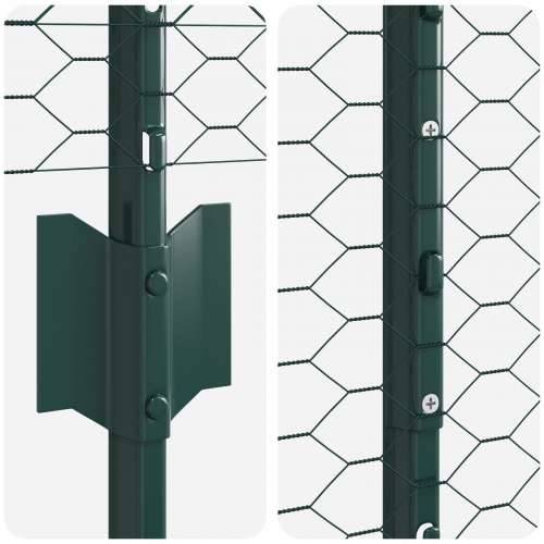Šesterokutni set ograde Set od 2 Zelena Metal 25 x 1,5 m Cijena