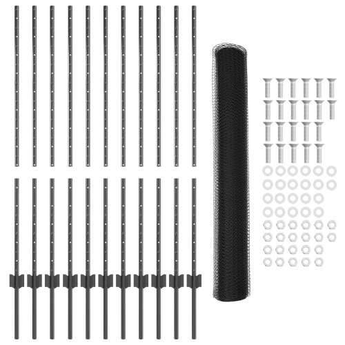 Set ograde za vrt Set od 2 Siva Čelik obložen prahom 25 x 1,2 m Cijena