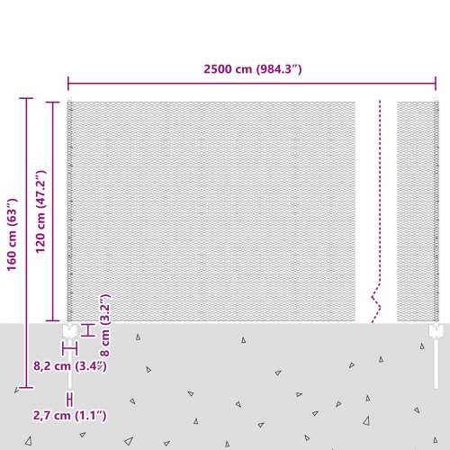 Set ograde za vrt Set od 2 Siva Čelik obložen prahom 25 x 1,2 m Cijena