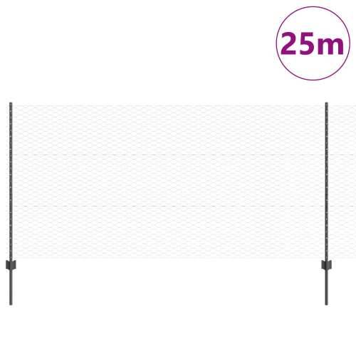 Metalna ograda Set od 2 Siva, Crna Metal 25 x 1,2 m Izdržljiva Cijena