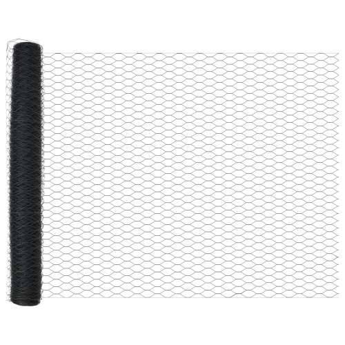 Metalna ograda Set od 2 Siva, Crna Metal 25 x 1,2 m Izdržljiva Cijena