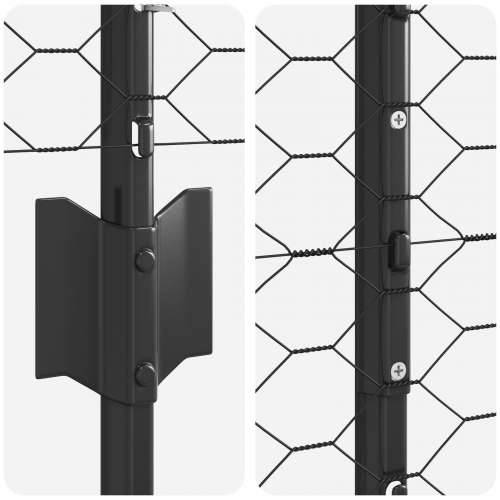 Metalna ograda Set od 2 Siva, Crna Metal 25 x 1,2 m Izdržljiva Cijena