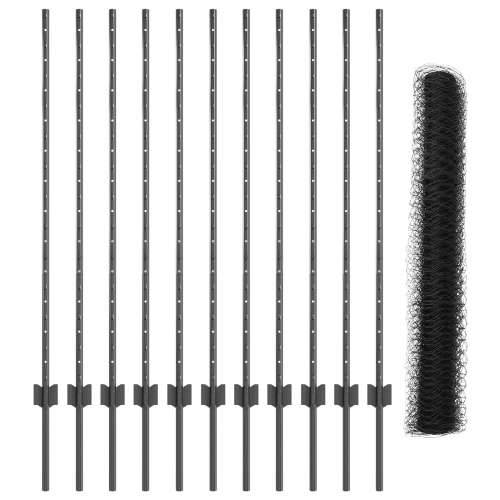 Set ograde za vrt Set od 2 Siva Metal Velika Izdržljiva Cijena