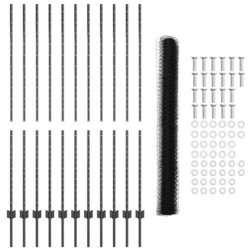 Set ograde Set od 2 Siva Čelik s praškastim premazom 25 x 1,5 m Cijena