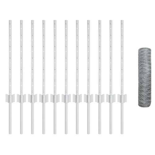 Set vrtne ograde Set od 2 Pocinčani čelik 25 x 0,5 m Izdržljivo Cijena