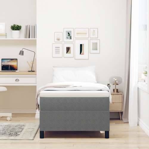 Box Spring Krevet s Madracem Svijetlo Sivi 100x200 cm Kord Tkanina Cijena