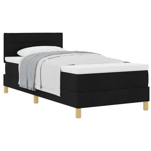 Box Spring krevet s madracem Crn 100x200 cm Tkanina Cijena