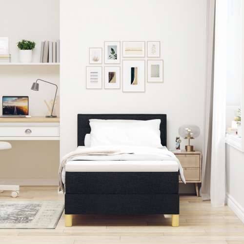 Box Spring krevet s madracem Crn 100x200 cm Tkanina Cijena