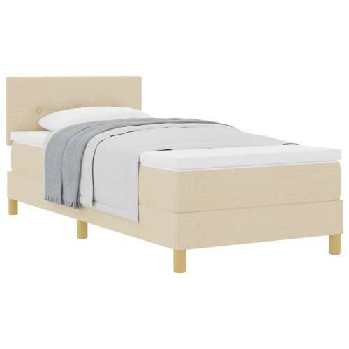 Krevet s kutijom s madracem krem 90x200 cm tkanina Cijena