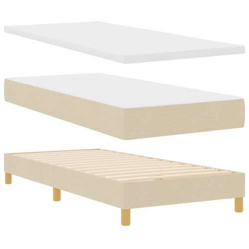 Krevet s kutijom s madracem krem 90x200 cm tkanina Cijena
