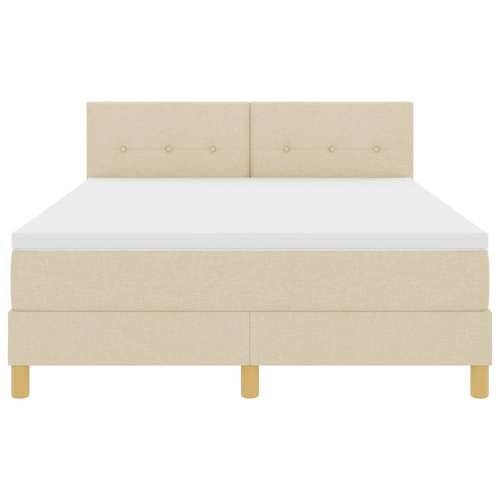 Krevet s box springom s madracem Krem 140x200 cm Tkanina Cijena
