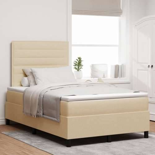 Box Spring krevet s madracem krem 120x200 cm tkanina Cijena