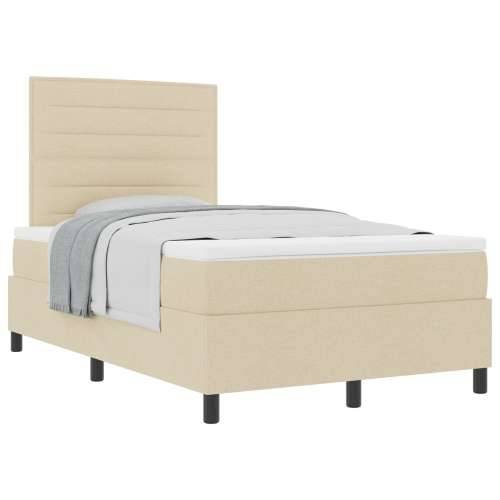 Box Spring krevet s madracem krem 120x200 cm tkanina Cijena