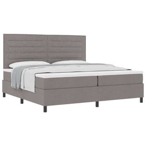 Krevet s kutijom taupe s madracem 200x200 cm tkanina Cijena