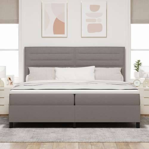 Krevet s kutijom taupe s madracem 200x200 cm tkanina Cijena