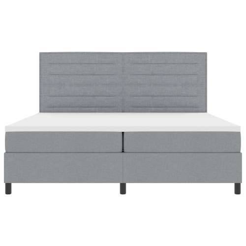 Box Spring Krevet s madracem i LED svjetlom Siva 200x200 cm Tkanina Cijena