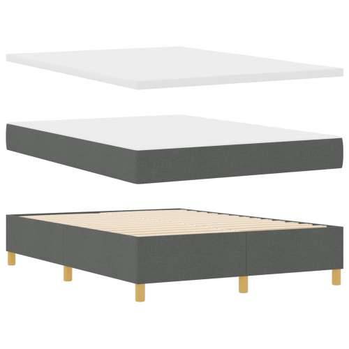 Box Spring Krevet s Madracem & Klupa Tamno Siva 140x200 cm Tkanina Cijena