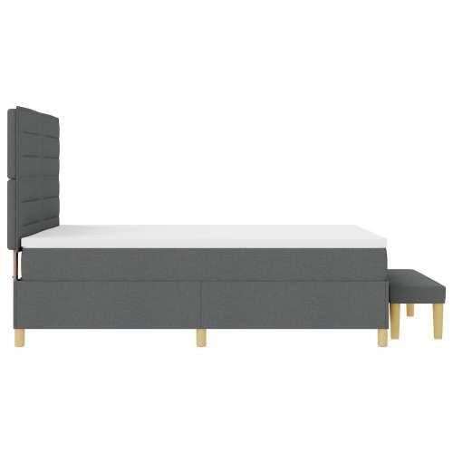 Box Spring Krevet s Madracem & Klupa Tamno Siva 140x200 cm Tkanina Cijena
