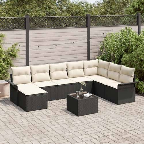 set od 8 vrtnih sofa s jastučićima smeđi poli ratan Cijena