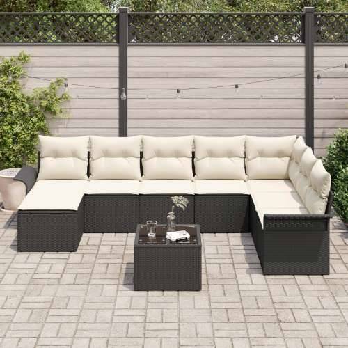 set od 8 vrtnih sofa s jastučićima smeđi poli ratan Cijena