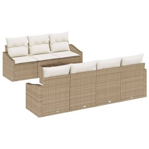 8-dijelni vrtni sofa set s jastucima bež poli ratan Cijena