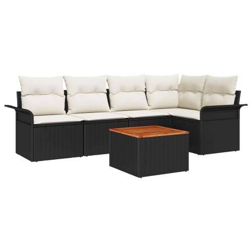 6 kom Vrtni sofa set s jastučićima crni poli ratan akacija Cijena