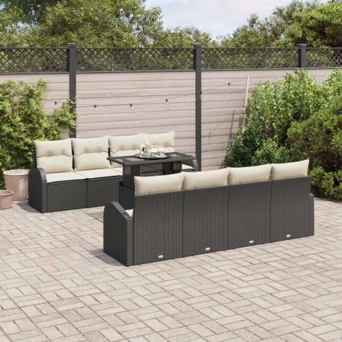 9 Komada Vrtni Sofa Set sa Jastučićima Crni Poli Ratan Cijena