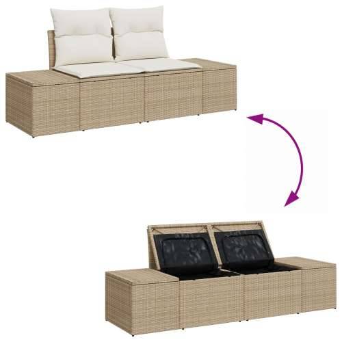 set od 7 vrtnih sofa s jastučićima bež poli ratan Cijena