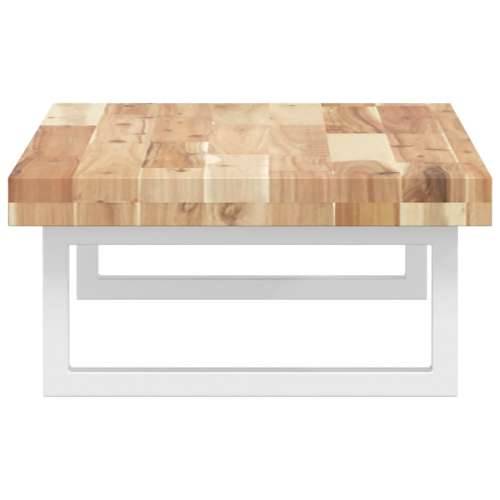 Zidna polica za Lavabo - Umivaonik od čelika i masivnog bagremovog drva - Smeđa i bijela 80 x 40 x 4 cm 1 Pravokutno Cijena