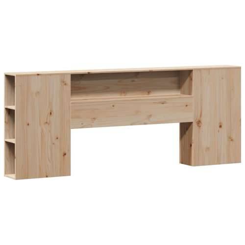 Krevet s regalom za knjige bez madraca 200 x 200 cm od borovine - Prirodna 200 x 200 cm Cijena