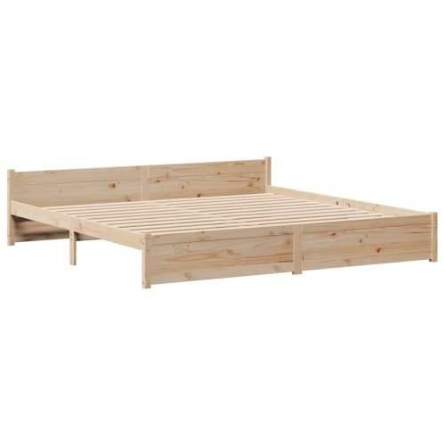 Krevet s regalom za knjige bez madraca 200 x 200 cm od borovine - Prirodna 200 x 200 cm Cijena