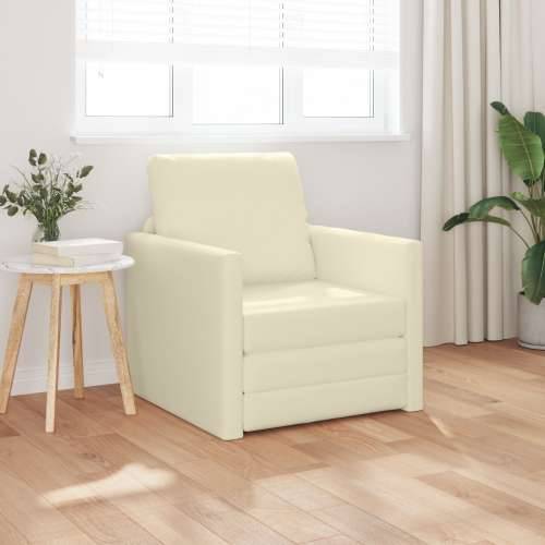 Fotelja na razvlačenje 2-u-1 Krem 74x77x81 cm Veštačka koža Cijena