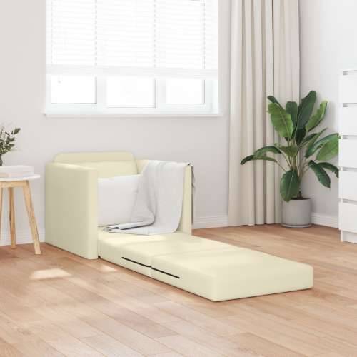 Fotelja na razvlačenje 2-u-1 Krem 74x77x81 cm Veštačka koža Cijena