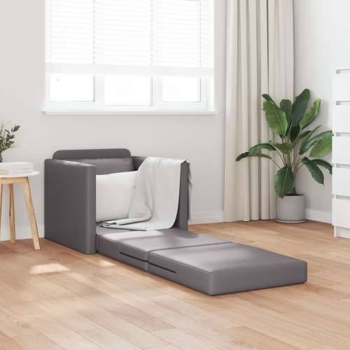 Sofa Krevet 2-u-1 Siva 74x77x81 cm Umjetna Koža Cijena