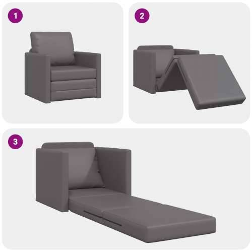 Sofa Krevet 2-u-1 Siva 74x77x81 cm Umjetna Koža Cijena