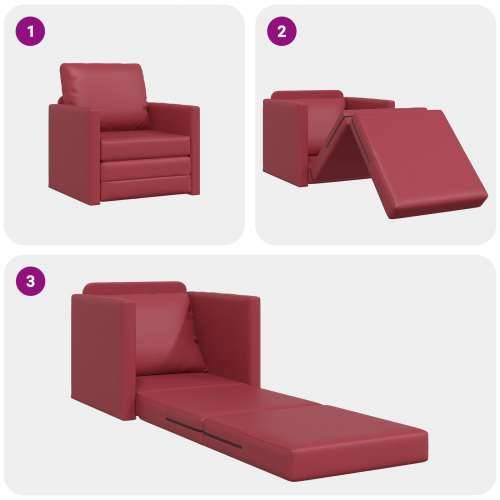 Floor Sofa Bed 2-u-1 Bordo 74x77x81 cm Umjetna koža Cijena