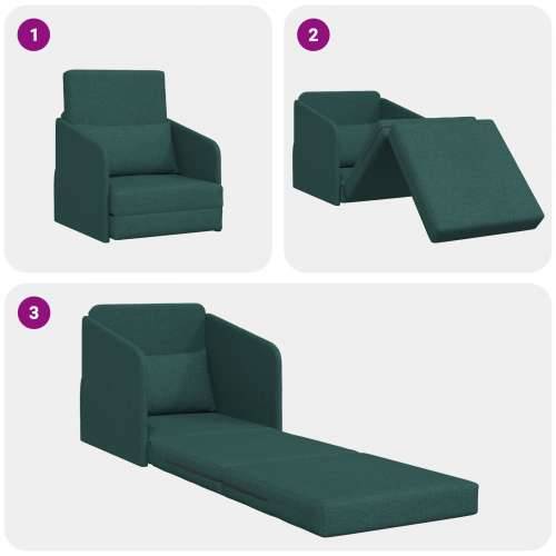 Sofa na podu 2-u-1 Tamno zelena 65x80x83 cm Tkanina Cijena