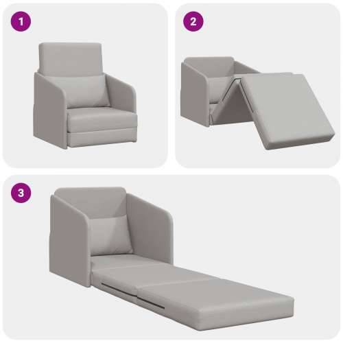 Sofa krevet na podu 2-u-1 Oblak siva 65x80x83 cm Tkanina Cijena