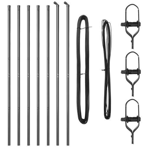 Stupovi ograde 7 kom Sivi Ø32 mm 150 cm Galvanizirani čelik Cijena