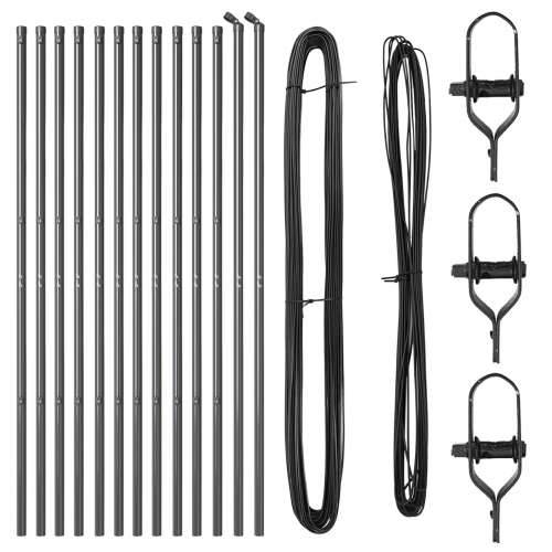 Stupovi ograde 13 kom Siva Ø32 mm 150 cm Galvanizirani čelik Cijena