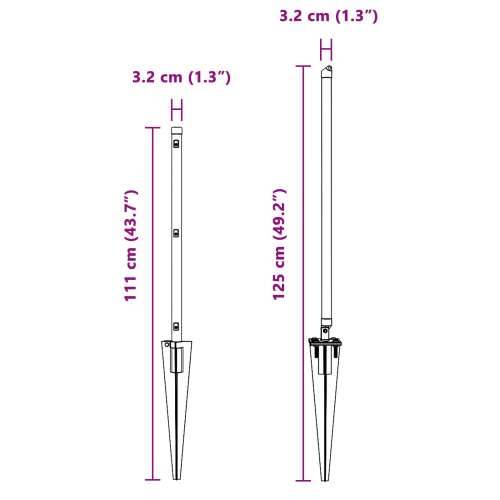 Stupovi za Ograde sa Špicem 7 kom Ø32 mm 80 cm Galvanizirani Čelik Cijena