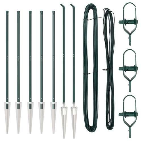postovi za ograde s klinovima 7 kom Ø32 mm 170 cm galvanizirani čelik Cijena