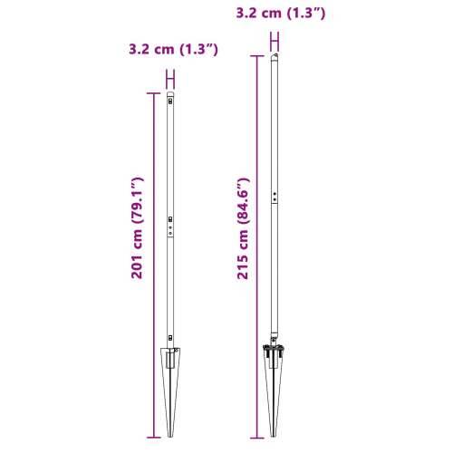 Stupovi ograde s bodljama 7 kom Ø32 mm 170 cm Galvanizirani čelik Cijena