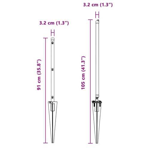 Stupovi ograde s klinom 13 kom Ø32 mm 60 cm Galvanizirani čelik Cijena