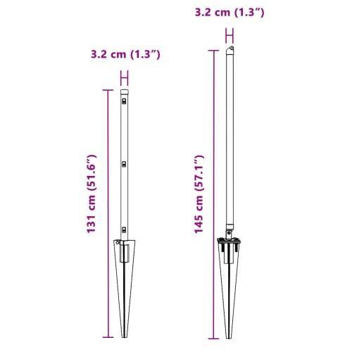 Stupovi ograde s šiljkom 7 kom Ø32 mm 100 cm Galvanizirani čelik Cijena