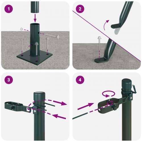 Stupovi ograde s osnovnim plohama 13 kom Ø32mm 50cm pocinčani čelik Cijena