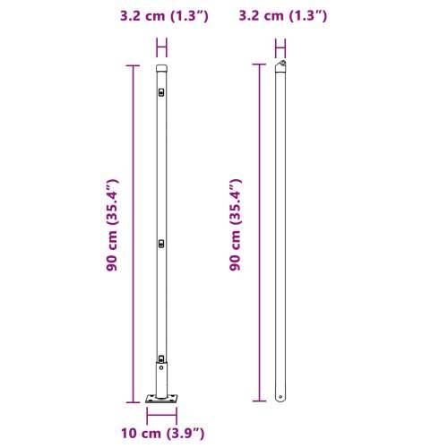 Stupovi ograde s osnovnim pločama 13 kom Ø32mm 90cm Galvanizirani čelik Cijena
