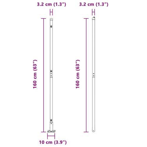 Stupovi ograde s podlogama 13 kom Ø32mm 83,5cm Galvanizirani čelik Cijena