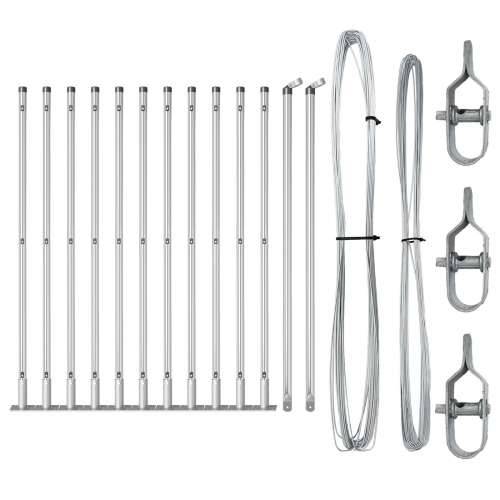 Stupovi Ograde s Podnožjem 13 kom Ø32mm 70cm Galvanizirani Čelik Cijena